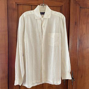 Ralph Lauren white men's linen dress shirt